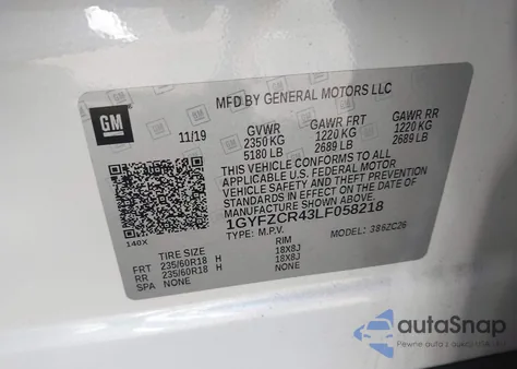 2020 Cadillac Xt4 Fwd Premium Luxury из США, поврежденный, VIN 1GYFZCR43LF058218